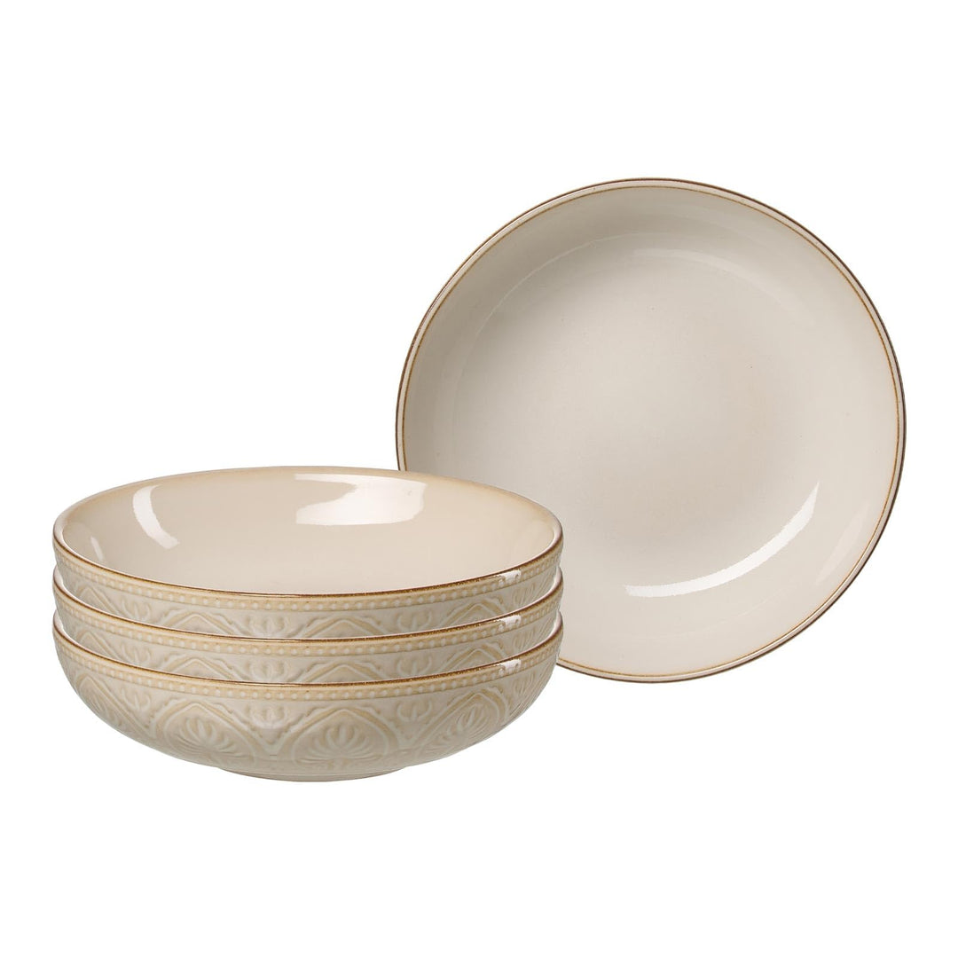 Ritzenhoff & Breker Omara Suppenteller 4er Set, 20 cm, Essteller mit orientalischer Relief-Ornamenti
