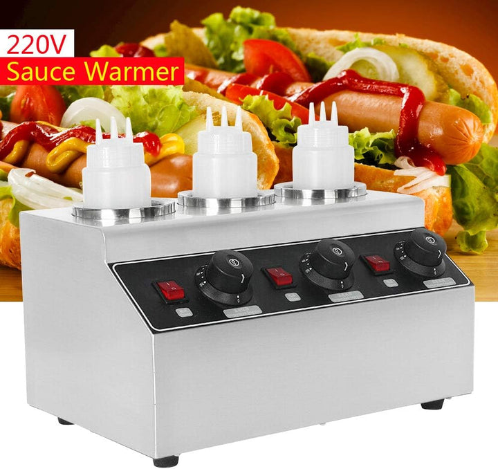 PUDLOR Edelstahl Schokoladenwärmer, 3 x Flaschen Saucenwärmer Saucen warmhalten 30 °C bis 85 °C 240W