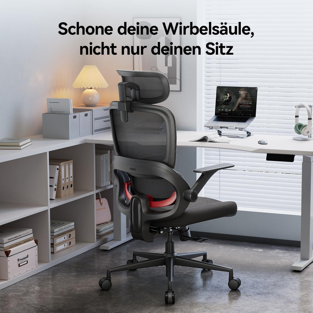 SIHOO B100-SE Ergonomischer Bürostuhl, Schreibtischstuhl mit Mesh-Bezug, Individuell einstellbare Ko