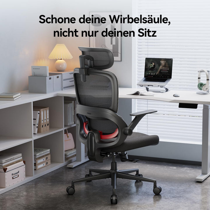 SIHOO B100-SE Ergonomischer Bürostuhl, Schreibtischstuhl mit Mesh-Bezug, Individuell einstellbare Ko