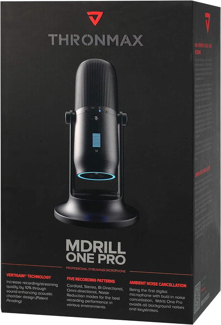 Thronmax Mdrill One Pro (M2P-B) Kondensator Mikrofon (Schwarz) für professionelle HD Aufnahmen (96kH