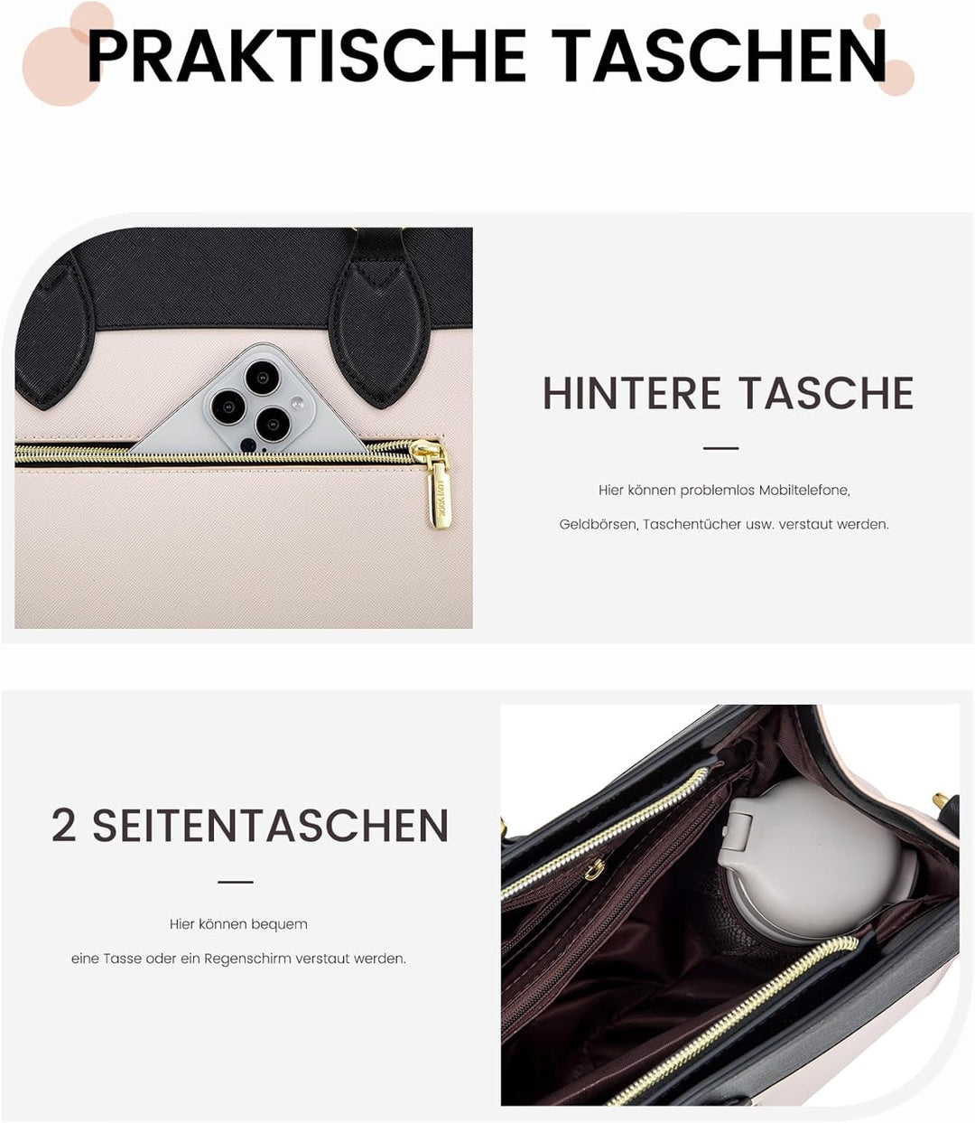 LOVEVOOK Laptoptasche Damen, 15,6 Zoll Handtasche Arbeitstasche Lehrertasche Gross, Wasserdicht Shop