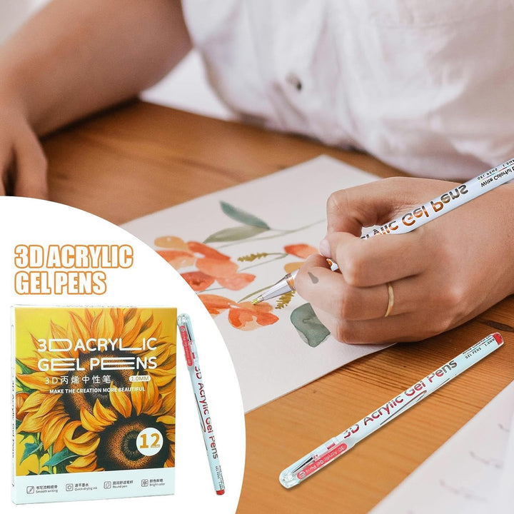 3D Acryl Gel Pen, Acryl Farbmarker Set Für Steine, Wasserbasierte Zeichenstifte Für Holz Stein Leinw