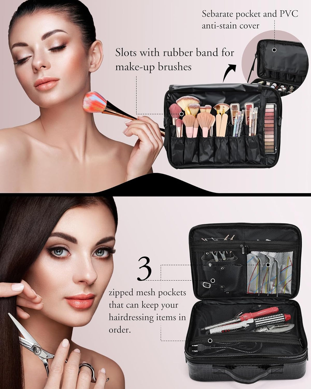 Joligrace Make up Tasche Grosse Kosmetiktasche Professionelle Schminktasche Damen Make up Koffer Kos