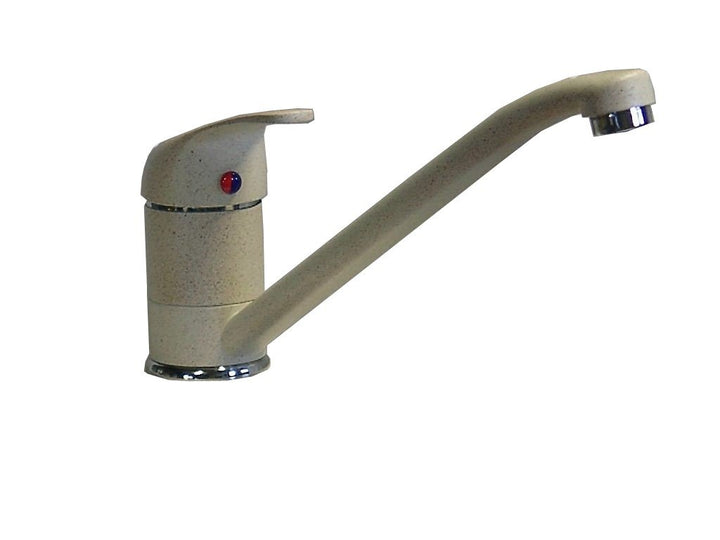 Einhebel Küchenarmatur in beige/granit. Niederdruck.