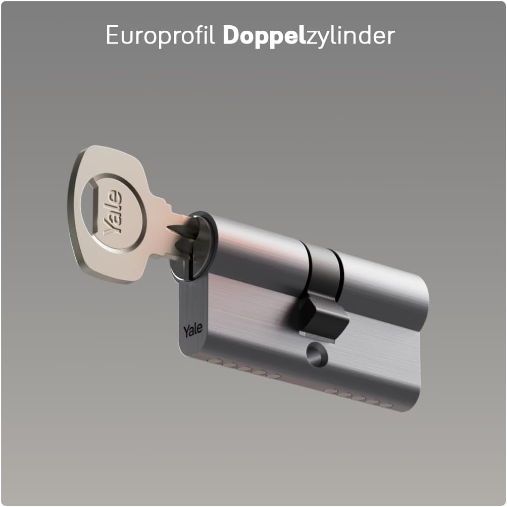 Yale 500 Plus Serie Euro-Profilzylinder – Doppelt – 35/55 – Satin-Nickel – Kartonmenge 1 35/55 Doppe