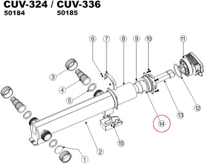 SunSun Ersatzteil Teichklärer CUV-336 Quarzglashülse