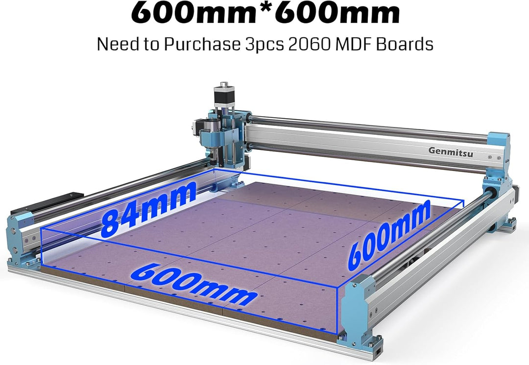 Genmitsu 4040PRO Y-axis Extended to 4060 MDF Kit, 2060 MDF Spoilboard 800 x 220 x 15mm 2060 MDF-Spoi