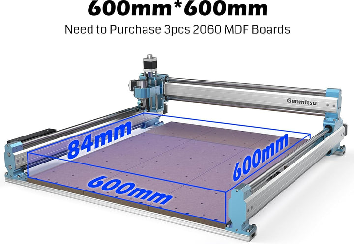 Genmitsu 4040PRO Y-axis Extended to 4060 MDF Kit, 2060 MDF Spoilboard 800 x 220 x 15mm 2060 MDF-Spoi