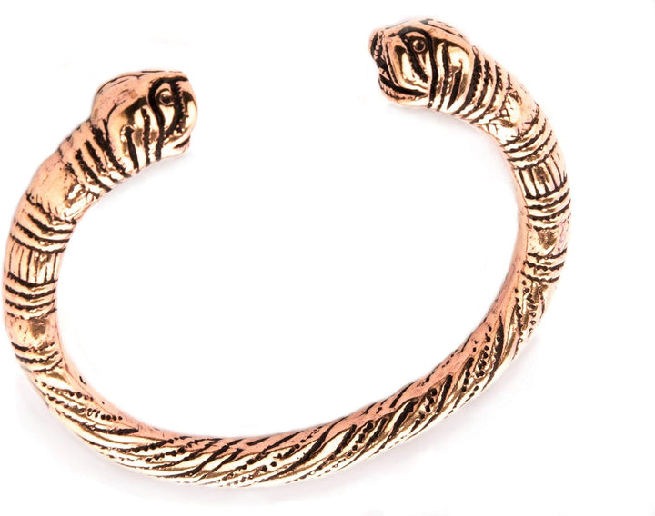 Windalf Nordischer Viking Armreif Midgard Ø 6.4 cm Ethno Vintage-Armschmuck Midgardschlange Hochwert