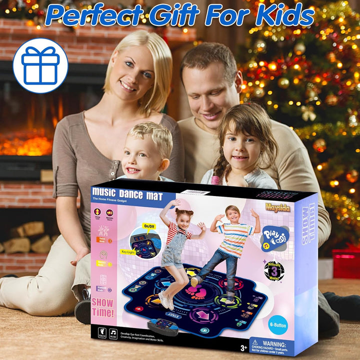 Bluetooth Tanzmatte Kinder Spielzeug für Kinder ab 3-12 Jahre mädchen, Musikmatte mit 6 Tasten, 9 Sc