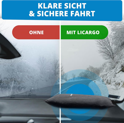 LICARGO 2x Luftentfeuchter (1kg) - Auto Entfeuchter gegen beschlagene Autoscheiben - wiederverwendba