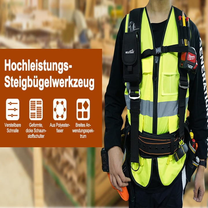 Risegun Werkzeugtaschen Taille, Y-förmiger Werkzeuggürtel Hosenträger Heavy Duty Werkzeuggürtel Mult