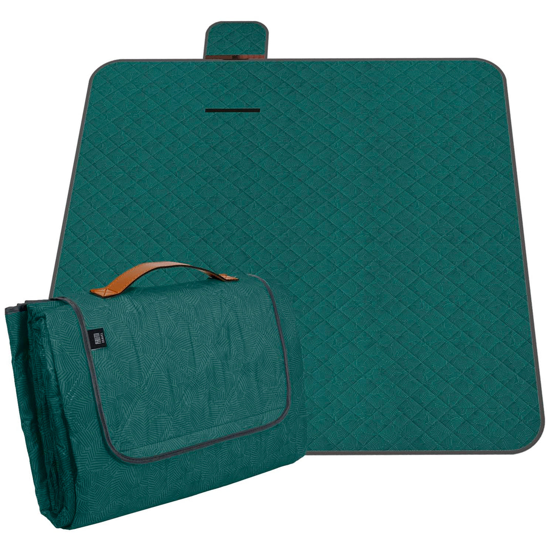 PERLETTI Picknickdecke Wasserdicht Faltbar Gross 200x200 - Outdoor Camping Decke mit Tragegurt - Str