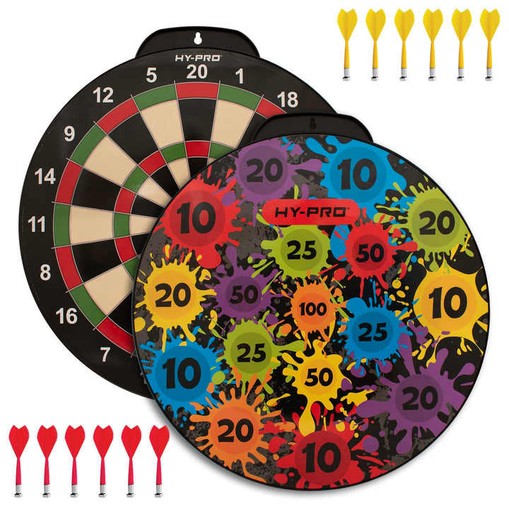 Hy-Pro Magnetisches Dartboard - Doppelseitig, sicheres Dartspiel, Dartboard für Kinder, 12 Darts, 4