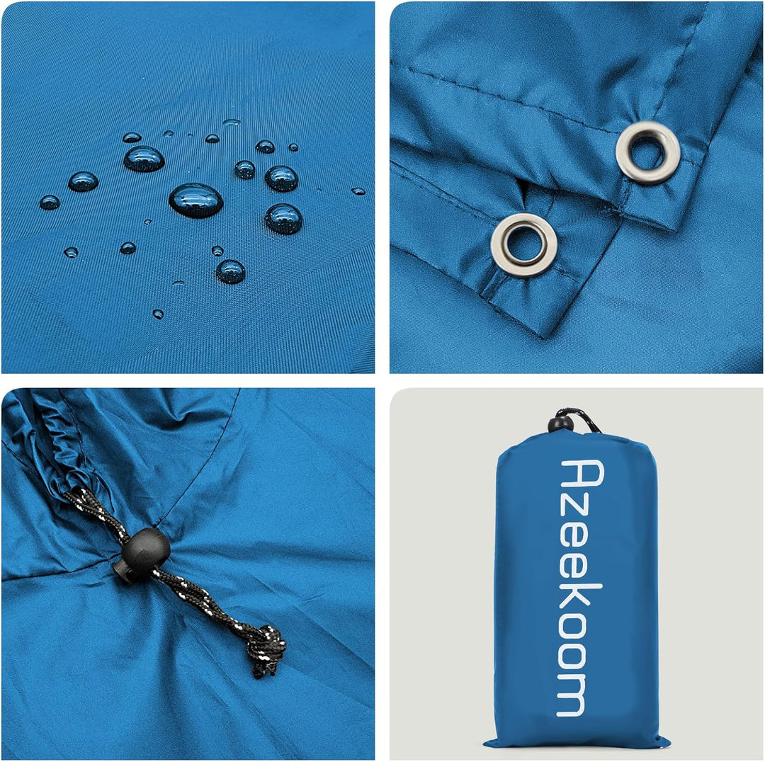Azeekoom Regenjacke Regenponcho, Regenmantel Wasserdicht Unisex Camping Zelt Campingdecke 3 in 1 Mul