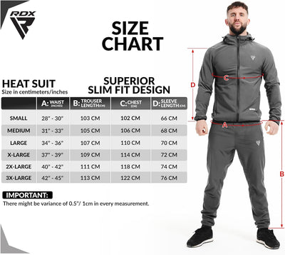 RDX Schwitzanzug Zum Abnehmen, Saunaanzug Reach Konform, Kapuzen Anzug Sauna Suit Sweatanzug Sportan