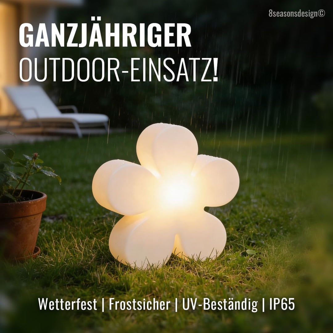 8 seasons design Shining Flower Deko-Lampe Blume Ø 60cm (Weiss), E27 Fassung inkl. Leuchtmittel in w