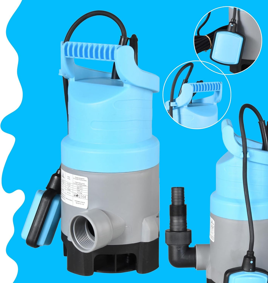 Tauchpumpe FLX 750 (750 W, 13200 l/h, max. Förderhöhe 9 m) – Schmutzwasserpumpe &amp; Klarwasserpumpe -
