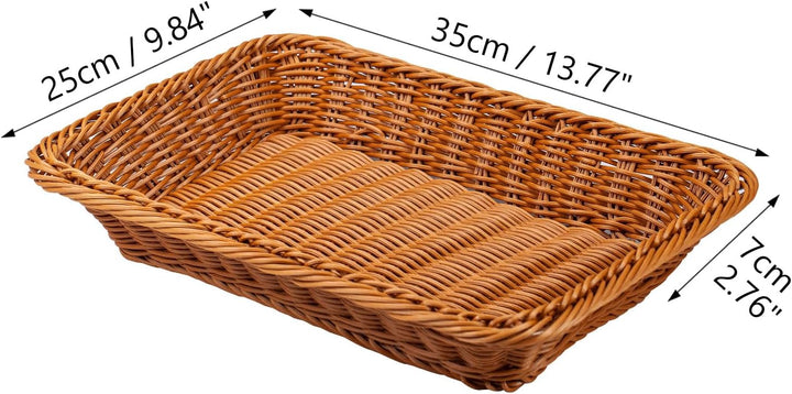 2er Set Brotkörbchen Brotkorb Geflochten 35 x 25 x 7 cm Körbchen aus Polypropylen,Geschenkkorb,Flech
