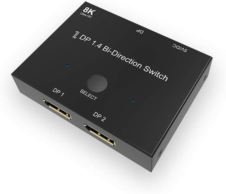 CABLEDECONN DisplayPort 8K DP 1.4 2In 1Out 1In 2Out Switch Bi-Direction 8K@30Hz 4K@120Hz Splitter Co