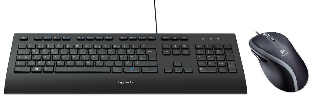 Logitech K280e (Kabelgebunden, Business-Tastatur, QWERTZ, Deutsche Layout) schwarz (Tastatur mit M50