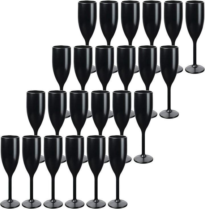 Schramm® Mehrweg Sektgläser in schwarz wählbar 6, 12, 24 oder 48 Stück 150 ml Champagner Glas Sektfl