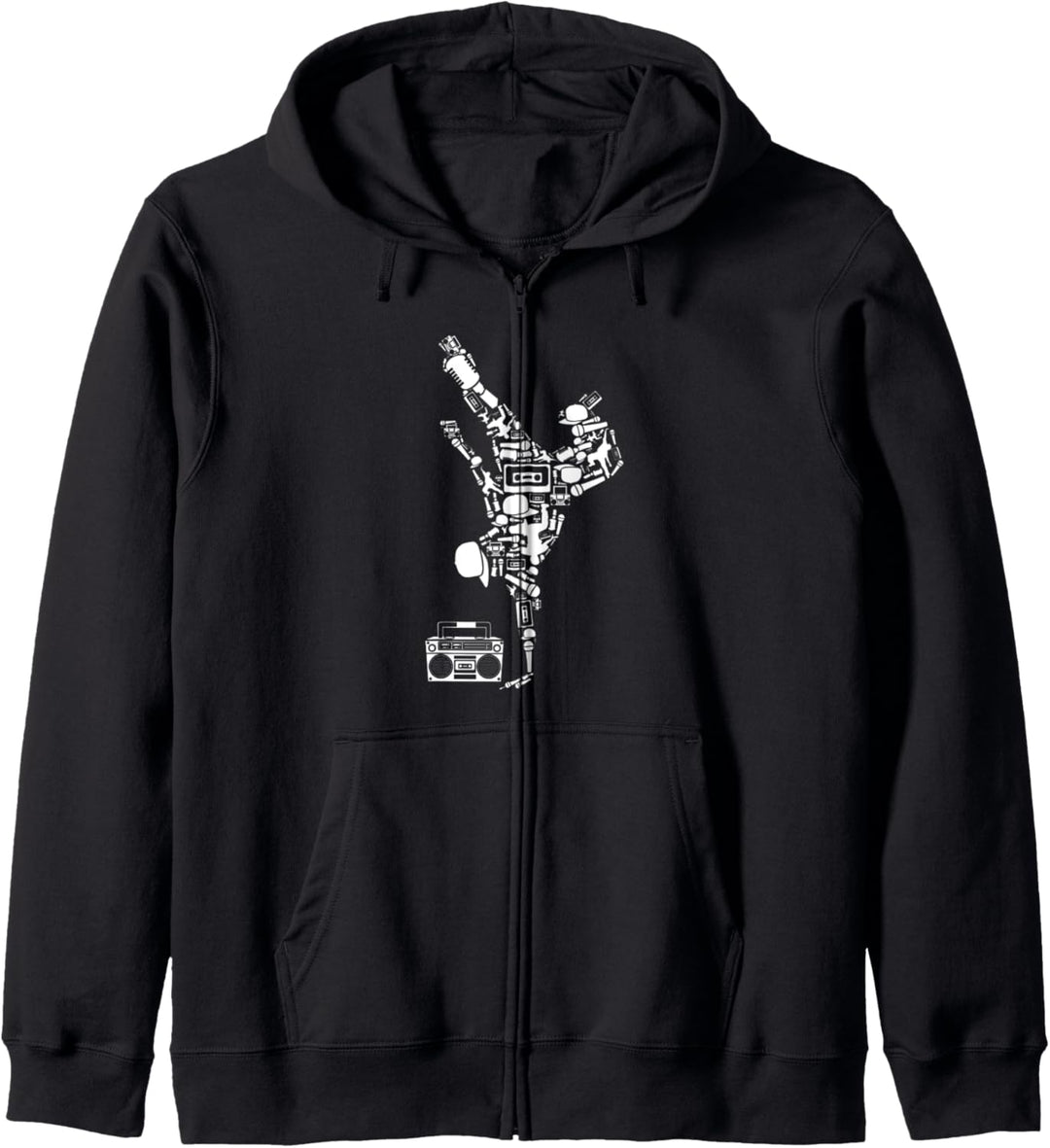 Breakdance Boombox Hip Hop Kultur Urban Collage Kapuzenjacke