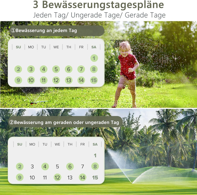 Diivoo Bewässerungscomputer 2 Ausgän, Wasser-Zeitschaltuhr, Bewässerung für Gärten, Programmierbarer