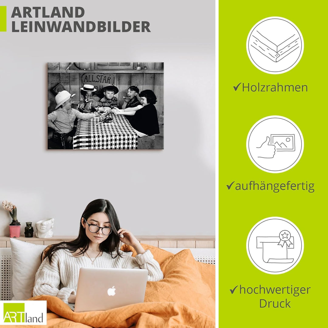 ARTland Leinwandbilder Wandbild Bild auf Leinwand 80 x 60 cm Wanddeko Film TV Kino Gang Gruppe Kinde