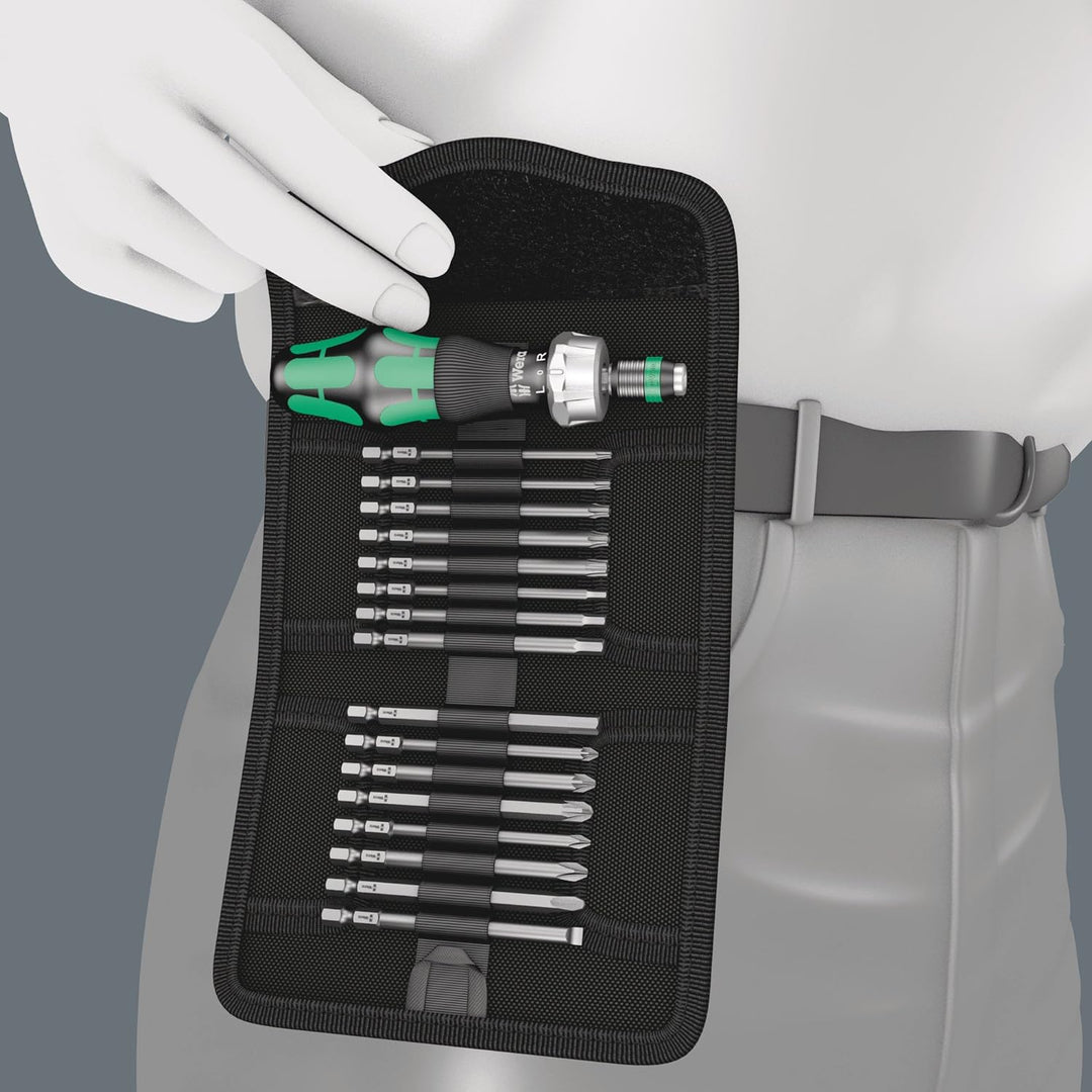 Wera 05051041001 Kraftform Kompakt 60 RA, Handhalter mit Bit-Sortiment, Imperial, 17-teilig, Stück,