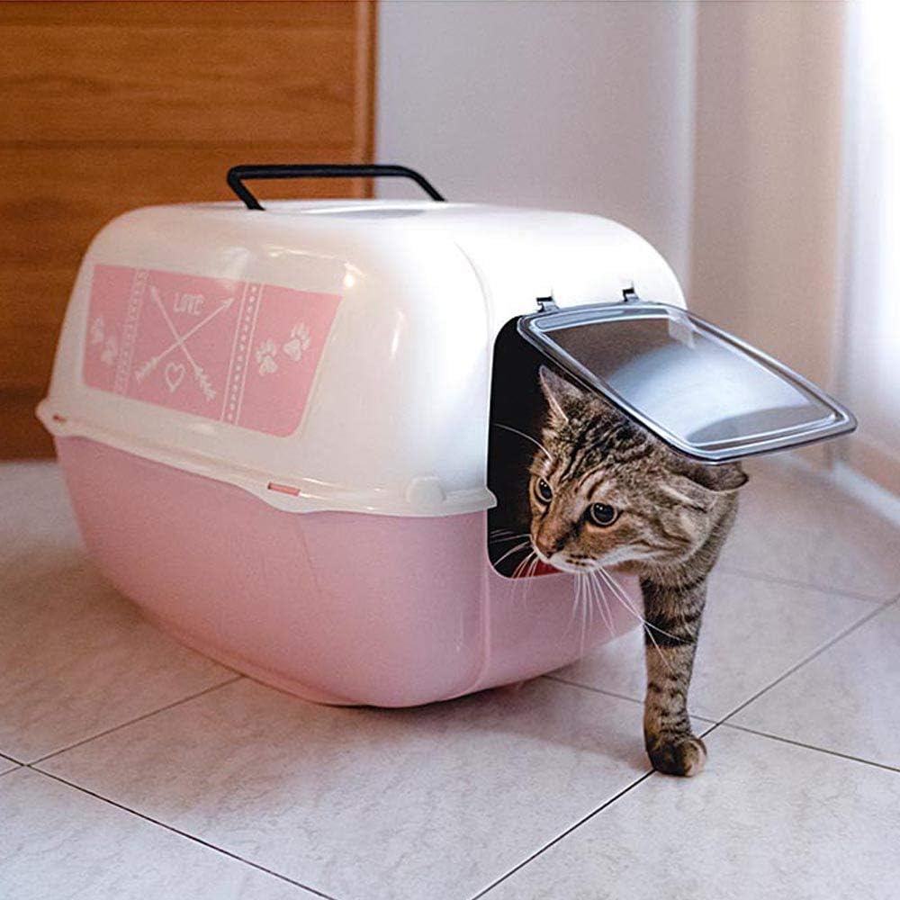 Ferplast Katzentoilette mit Deckel, Katzenklo, mit Zwei Aktivkohlefiltern gegen schlechte Gerüche, S