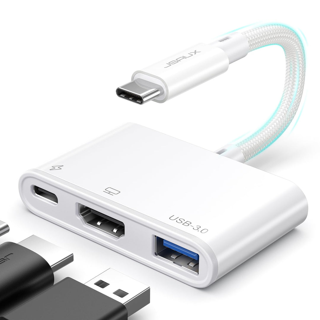 JSAUX USB C auf HDMI Adapter, Digital AV Multiport Hub mit 4K HDMI, USB A 3.0, 100W PD Kompatibel mi