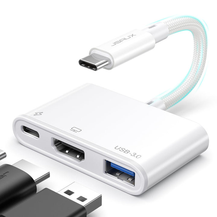 JSAUX USB C auf HDMI Adapter, Digital AV Multiport Hub mit 4K HDMI, USB A 3.0, 100W PD Kompatibel mi