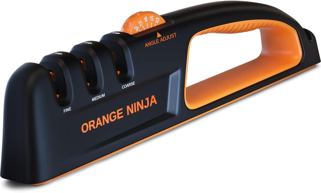 Sharp Pebble Messerschärfer, Orange, Ninja, 5 verstellbare Schärfwinkel, hochwertiger Küchenmesser-S