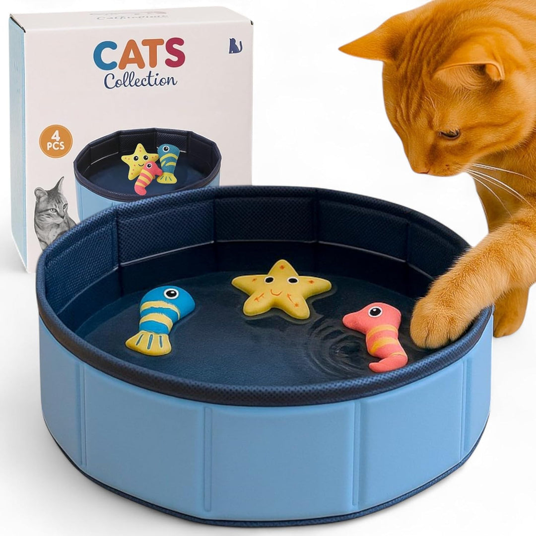 Swimmingpool Schwimmbecken für Katzen Katzenpool Katzenplanschbecken Katzenbadewanne, Faltbarer -Kat