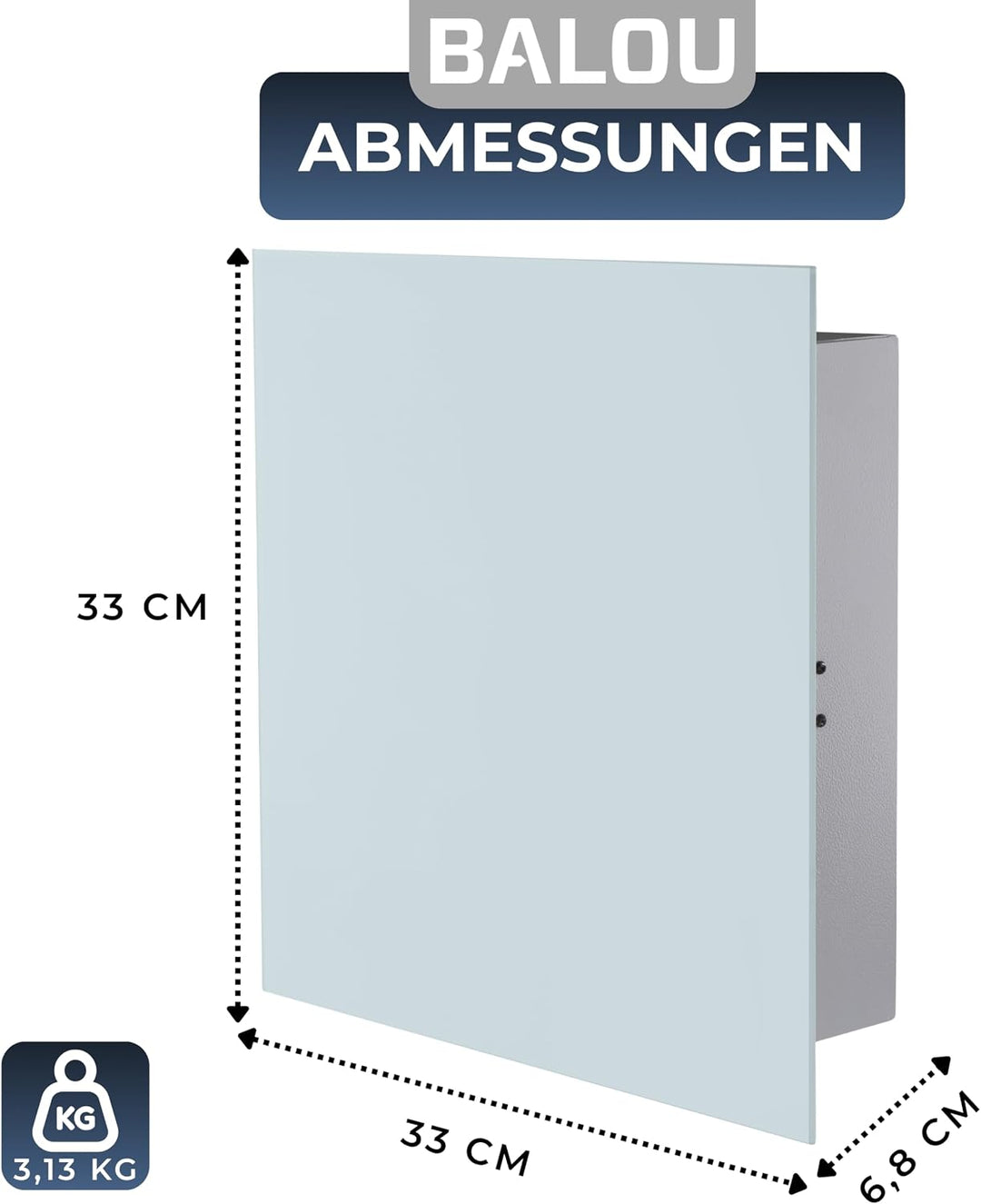 BALOU Schlüsselkasten modern mit Glas Magnettafel - Memoboard magnetisch mit 6 Magneten und Stift -