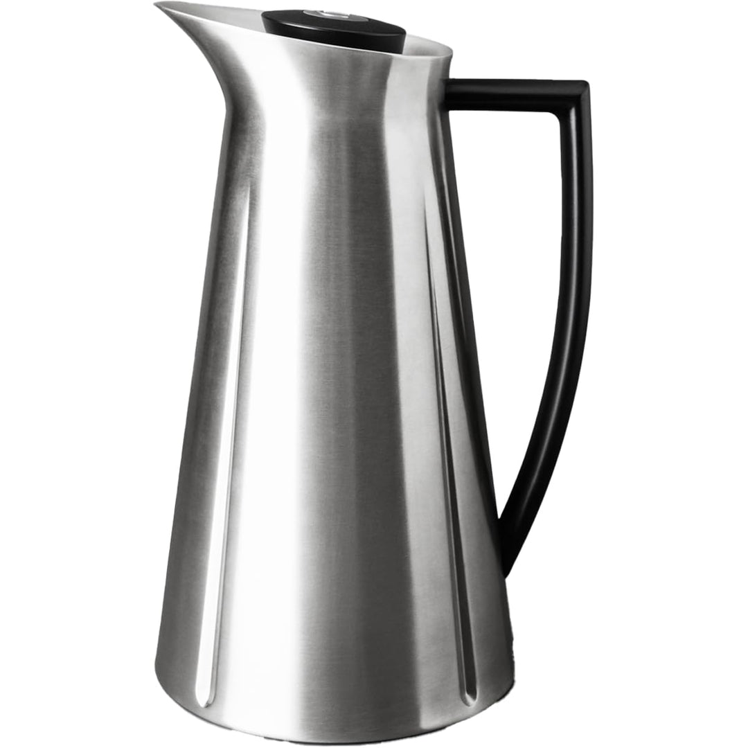 Rosendahl Isolierkanne 1,0 l Grand Cru klassisches Design Tastenfunktion, Stahl 1L Stahl, 1L Stahl