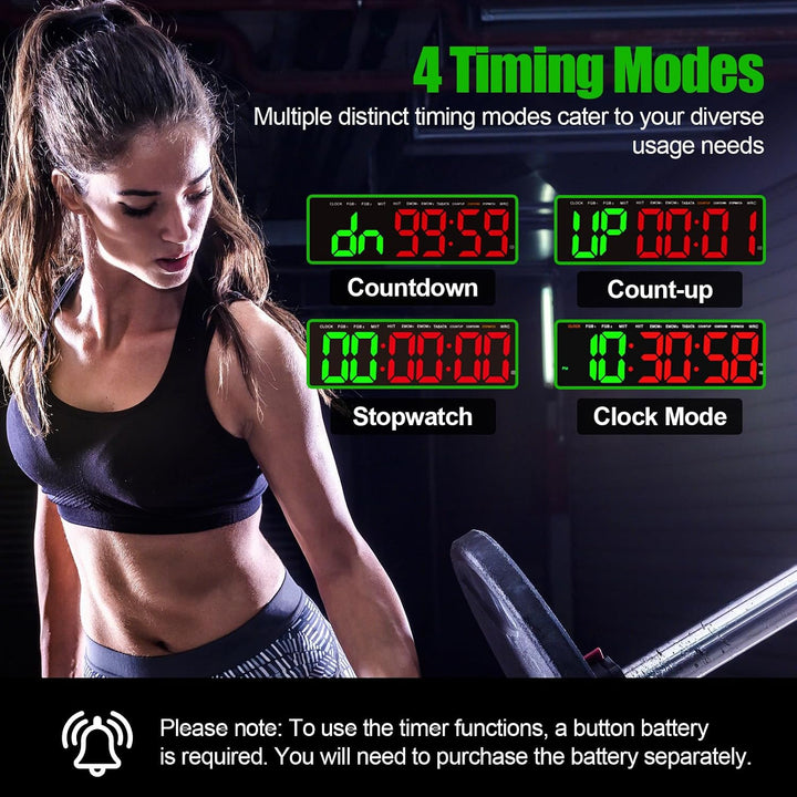 16.5" Gym Timer, Digital Fitness Timer mit 8 Modi, Countdown/Up