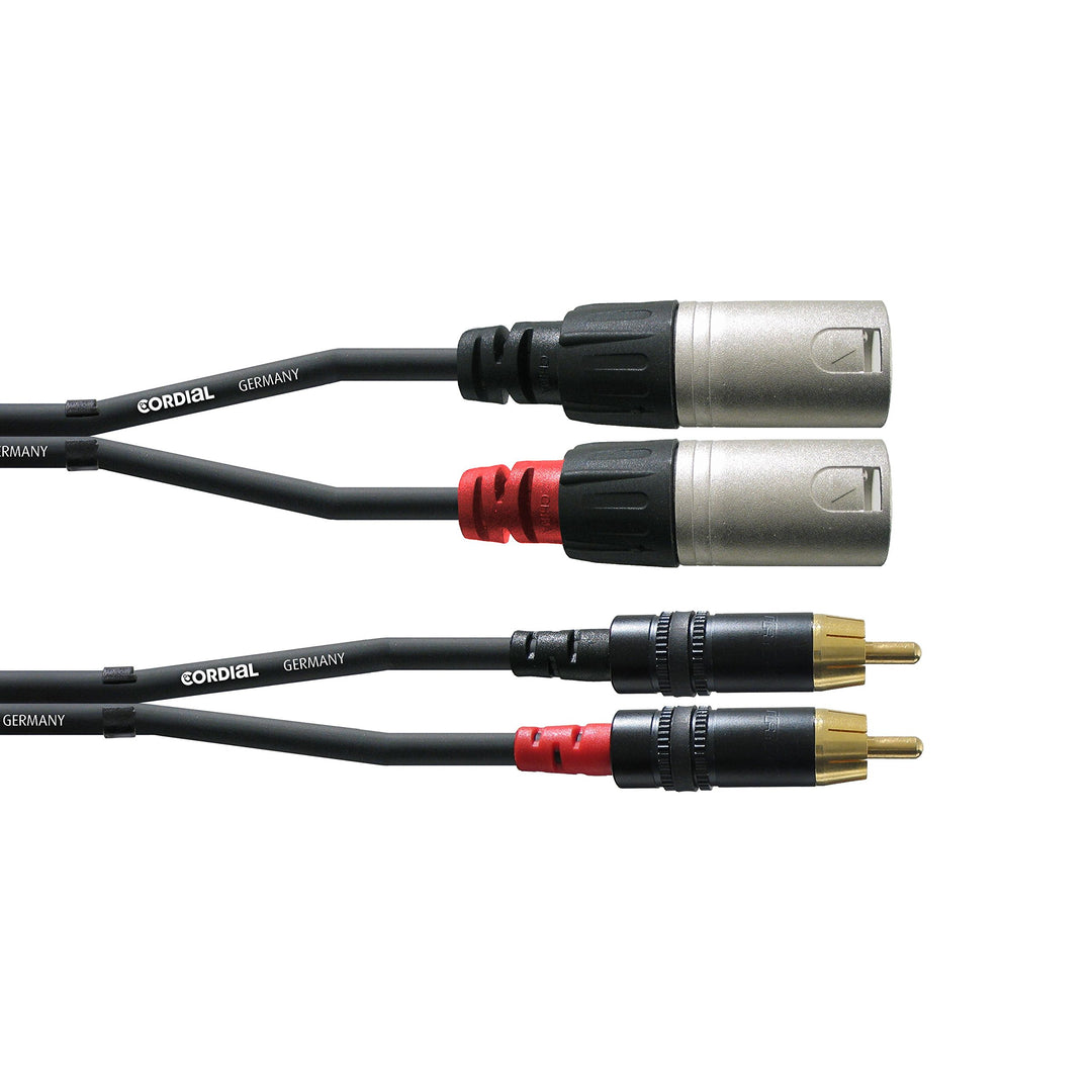 CORDIAL Kabel audio doppelt XLR male/Rca 6 m Kabel AUDIO Essentials RCA 6 M Single Noir, 6 M Single