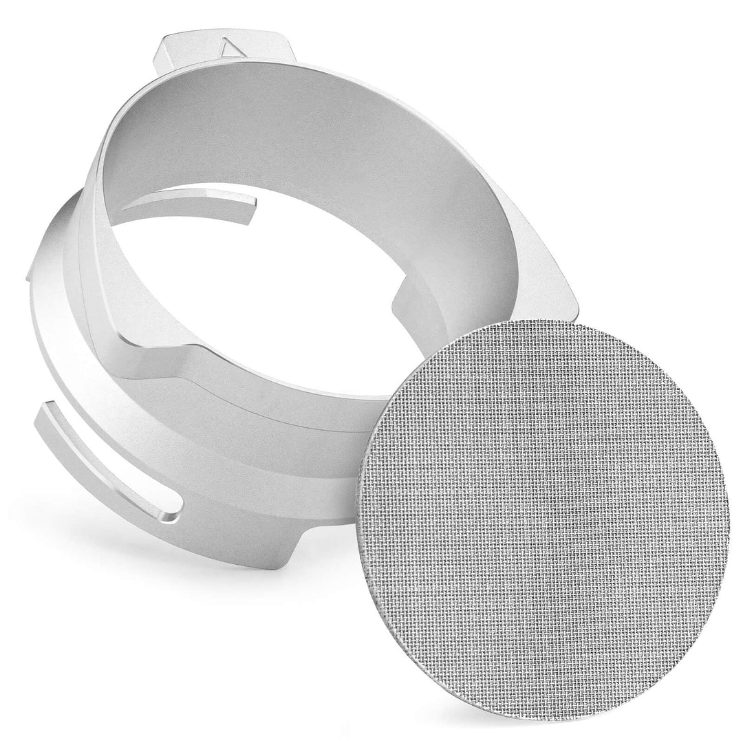 54 mm Kaffee-Dosiertrichter, freihändiger Aluminium-Dosierring und 53,5 mm Edelstahl-Pucksieb, Ersat