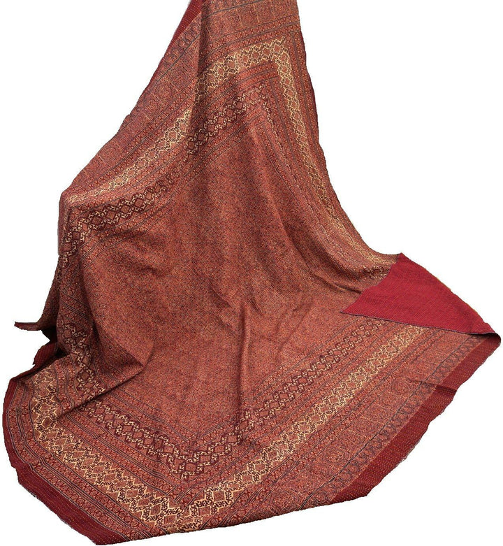 Indische Kantha-Steppdecke, Ajrakh Pirnt, Blockdruck, Ikat-Tagesdecke, ethnisch, Vintage-Kunst