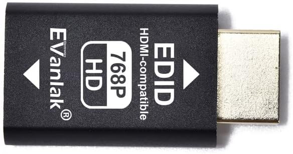 EVanlak HDMI Edid Emulator Passthrough Eliminated Emulator Adapter 3rd Generrtion Work with Mac Thun