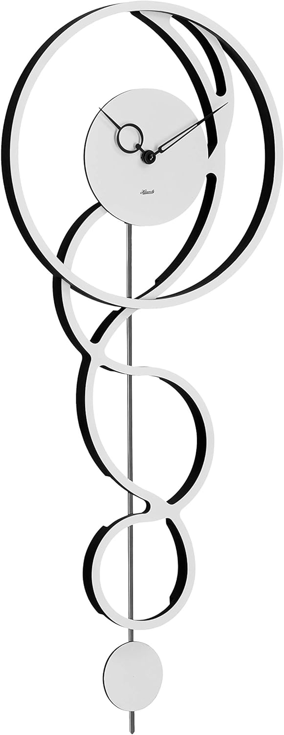 Hermle 61023-002200 Wanduhr modern, 68cm x 26cm x 5cm 68cm x 26cm x 5cm Weiss-schwarz, 68cm x 26cm x
