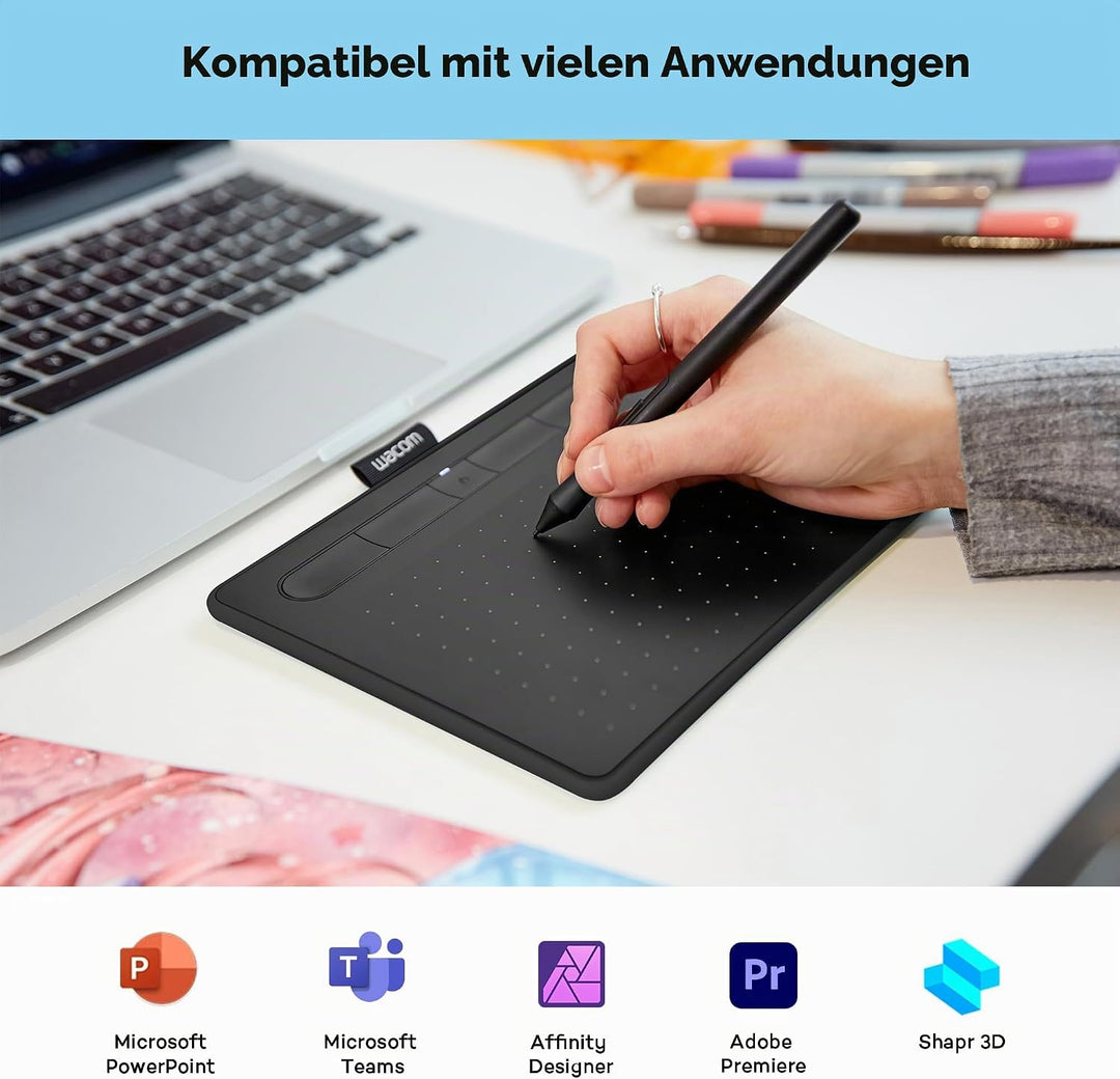 Wacom CTL-4100WLK-S Grafiktabletts, schwarz Schwarz S Tablet mit Bluetooth, Schwarz S Tablet mit Blu