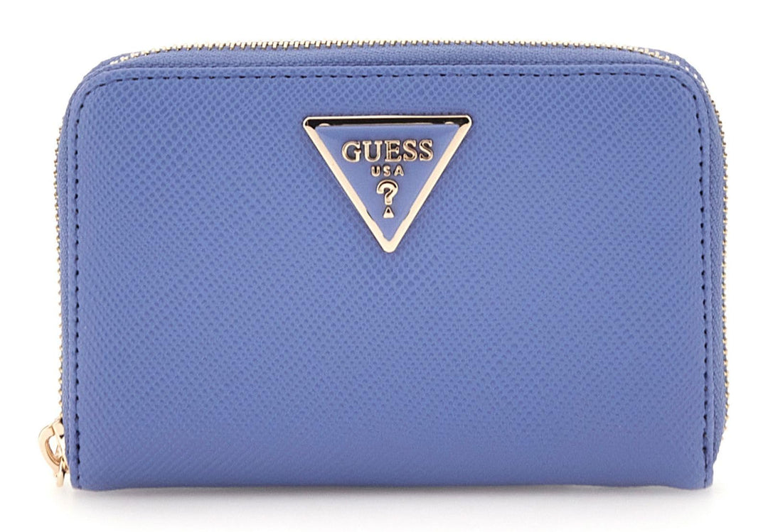 GUESS Damen Laurel SLG Medium Zip Around Bag, Stormy Blue