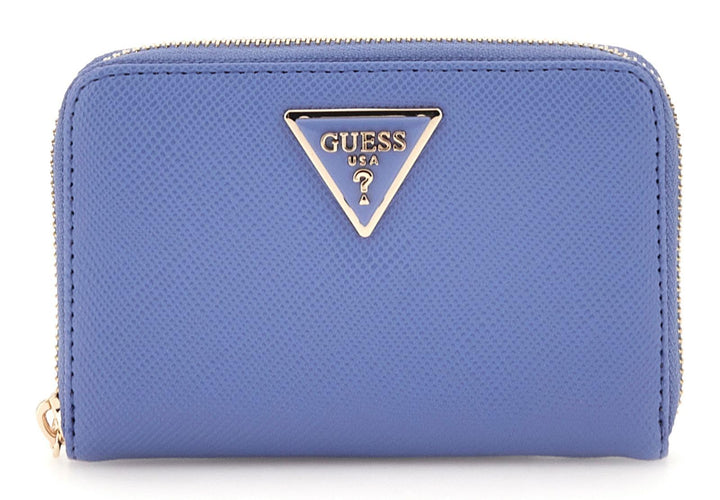 GUESS Damen Laurel SLG Medium Zip Around Bag, Stormy Blue