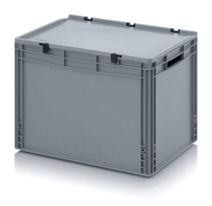 Auer Packaging Eurobehälter-Eurobox 60 x 40 x 43,5 cm mit offenen Griffen und Scharnierdeckel * Deck