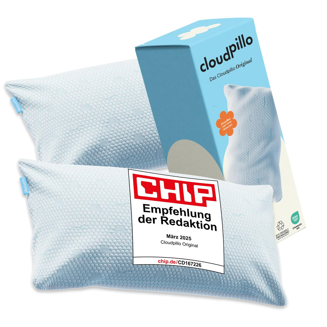 Cloudpillo 2er-Pack Premium Memory Foam Kissen - Höhenverstellbares Kopfkissen 40x80 cm - Ergonomisc