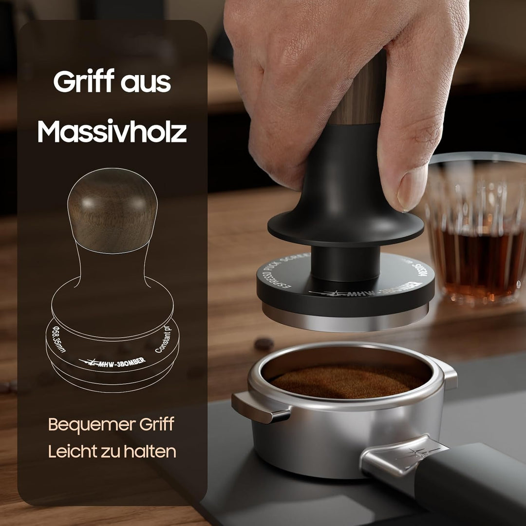 MHW-3BOMBER 58,35 mm Espresso-Kaffee-Tamper mit drei federbelasteten kalibrierten Espresso-Tamper 13